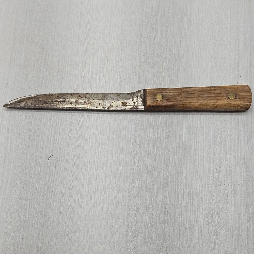 Vintage Old Hickory Ontario Knife Co Paring Knife Carbon Steel USA Wood Handle